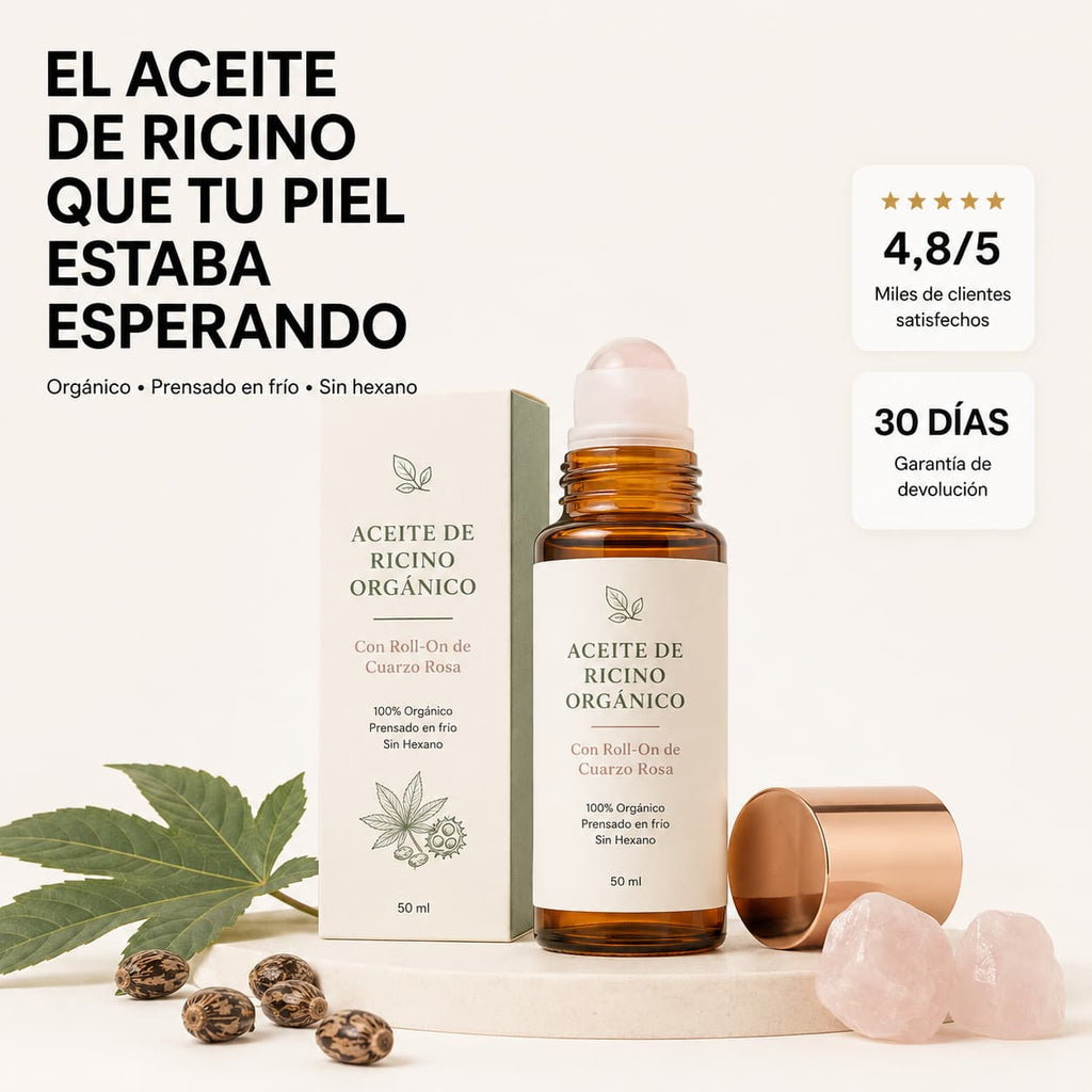 Aceite de Ricino con Roll-On de Cuarzo
