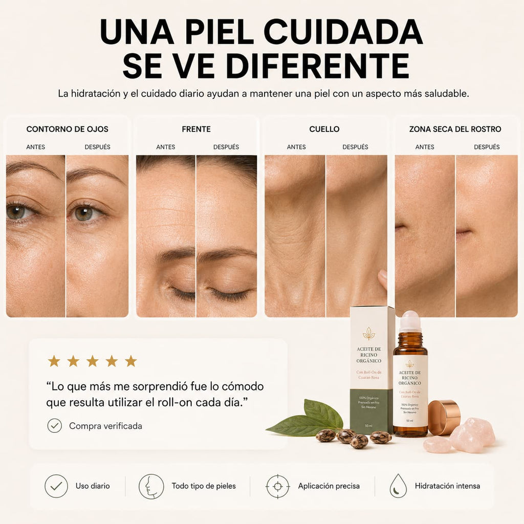 Aceite de Ricino con Roll-On de Cuarzo