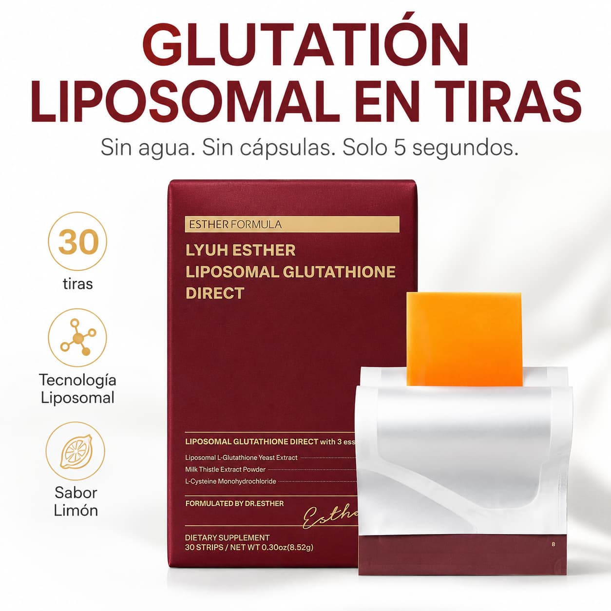 glutathione tiras Tiras de Glutatión Liposomal – Celine Lash Cosmetics